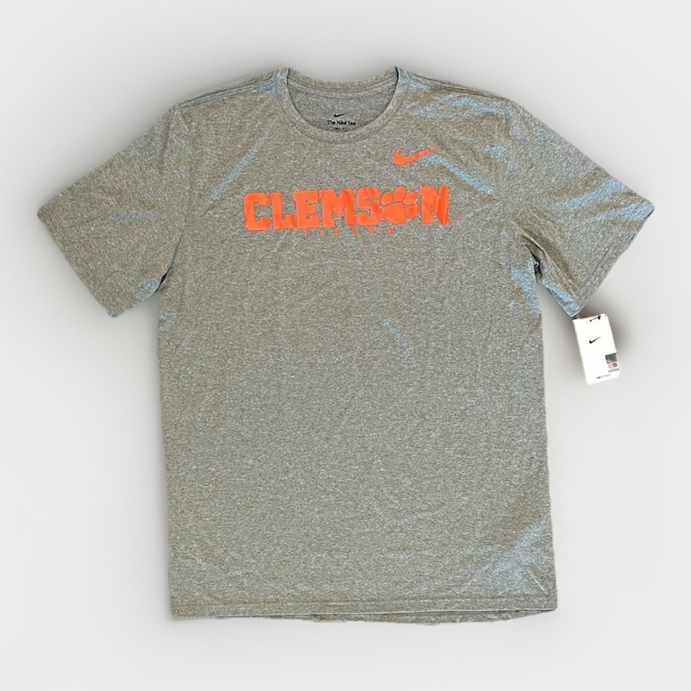 Clemson Tigers Nike Dri-Fit Men's Graphic T-Shirt, Heather Gray, Size XL - Tall